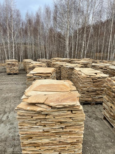 Плитняк златолит жёлтый для фасада 1,5-3 см купить в Чернушке